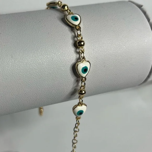 14k goldfilled evil eye bracelet - Picture 1 of 4
